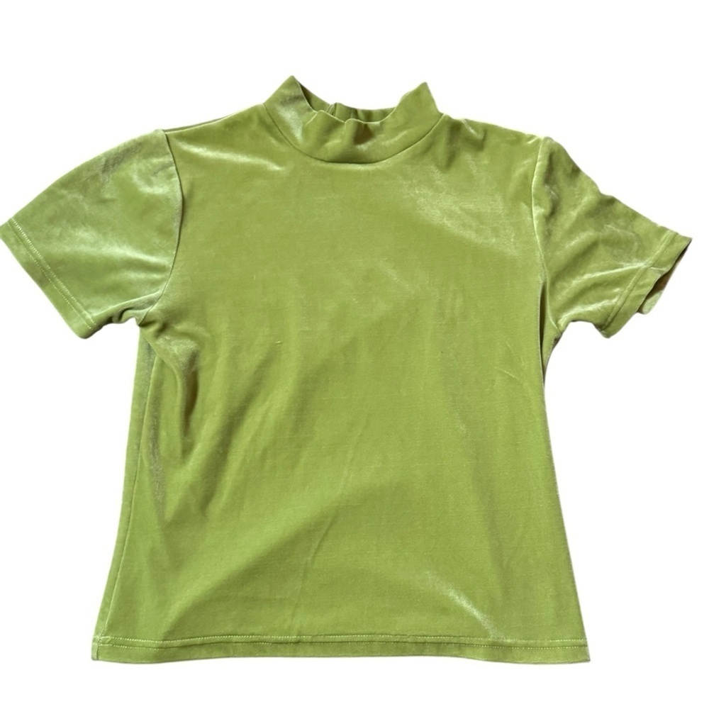 Soft Velour Y2K Green Top